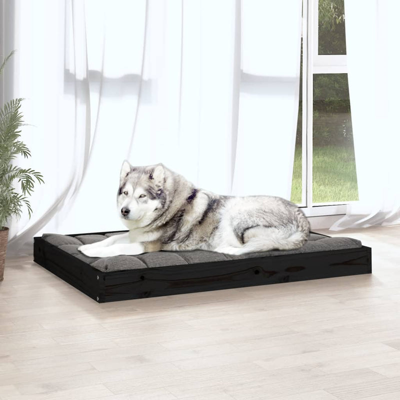 Dog Bed Black 101.5x74x9 cm Solid Wood Pine Payday Deals