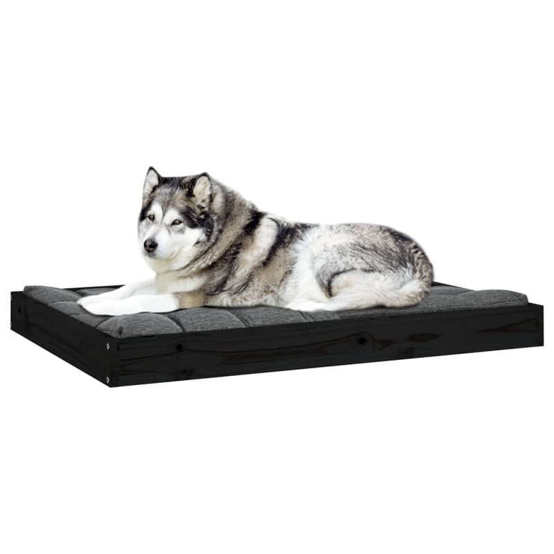 Dog Bed Black 101.5x74x9 cm Solid Wood Pine Payday Deals