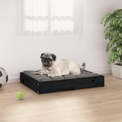 Dog Bed Black 61.5x49x9 cm Solid Wood Pine Payday Deals
