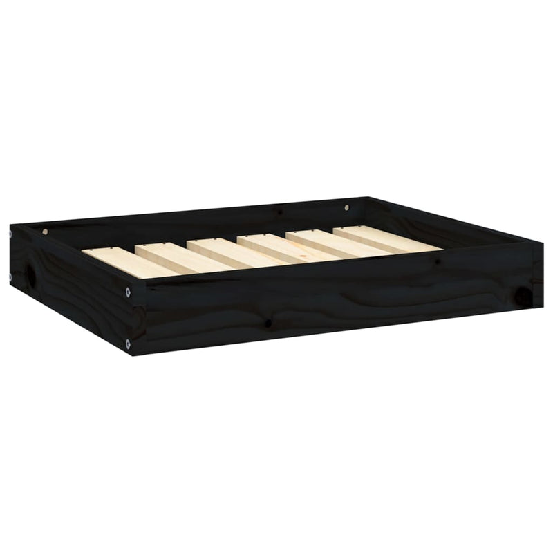 Dog Bed Black 61.5x49x9 cm Solid Wood Pine Payday Deals