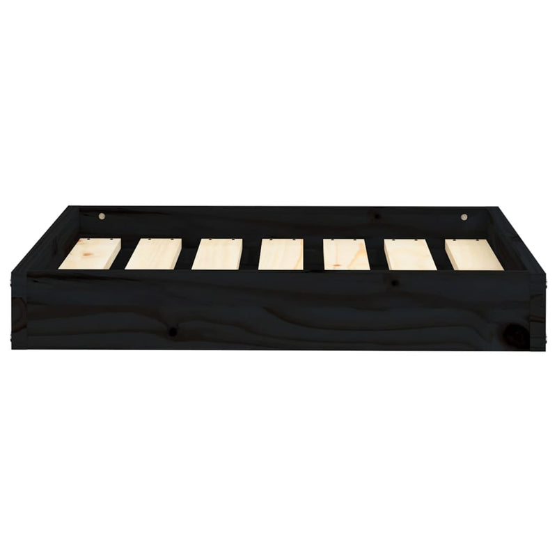Dog Bed Black 61.5x49x9 cm Solid Wood Pine Payday Deals