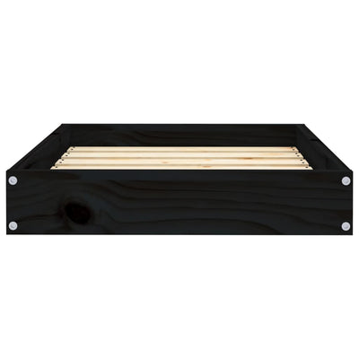 Dog Bed Black 61.5x49x9 cm Solid Wood Pine Payday Deals