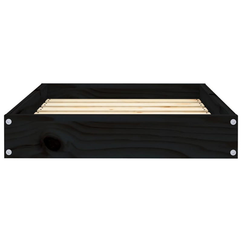 Dog Bed Black 61.5x49x9 cm Solid Wood Pine Payday Deals