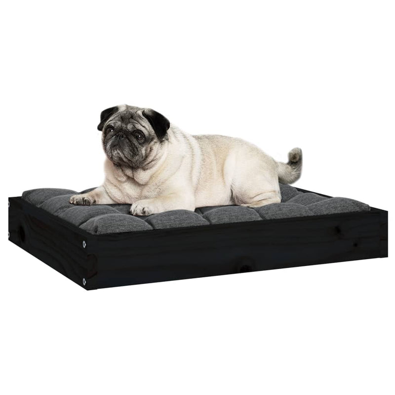 Dog Bed Black 61.5x49x9 cm Solid Wood Pine Payday Deals