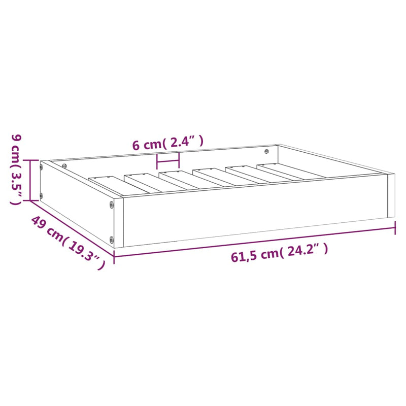 Dog Bed Black 61.5x49x9 cm Solid Wood Pine Payday Deals