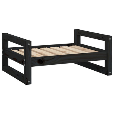 Dog Bed Black 65.5x50.5x28 cm Solid Pine Wood Payday Deals