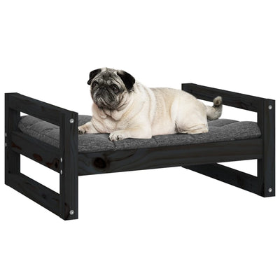 Dog Bed Black 65.5x50.5x28 cm Solid Pine Wood Payday Deals