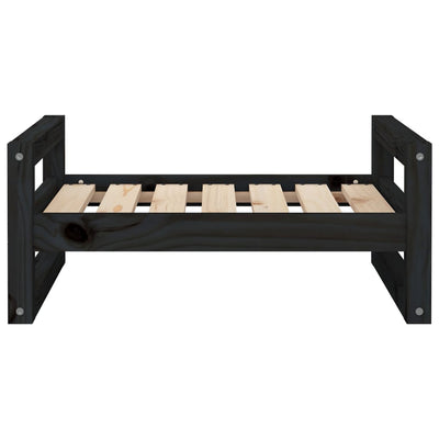 Dog Bed Black 65.5x50.5x28 cm Solid Pine Wood Payday Deals