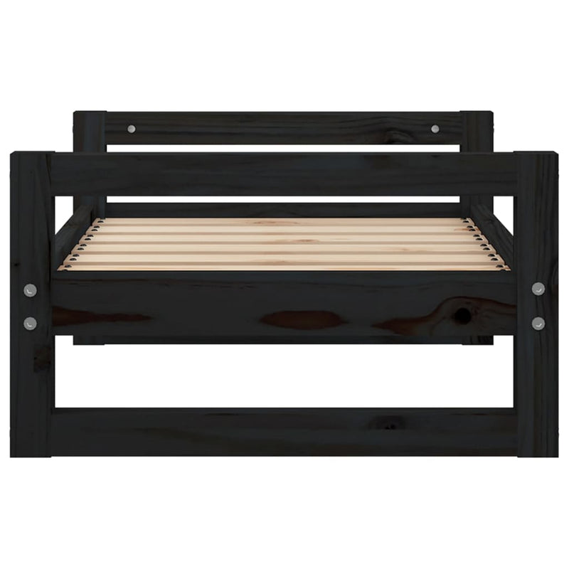 Dog Bed Black 65.5x50.5x28 cm Solid Pine Wood Payday Deals