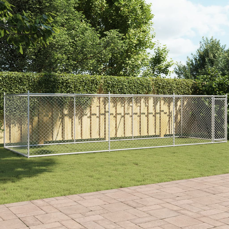 Dog Cage with Door Grey 6x2x1.5 m Galvanised Steel Payday Deals