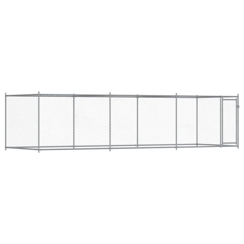 Dog Cage with Door Grey 6x2x1.5 m Galvanised Steel Payday Deals