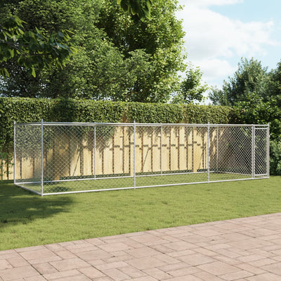 Dog Cage with Door Grey 6x2x1.5 m Galvanised Steel Payday Deals