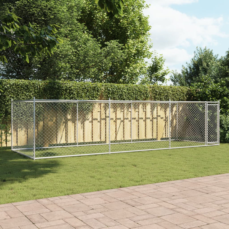 Dog Cage with Door Grey 6x2x1.5 m Galvanised Steel Payday Deals