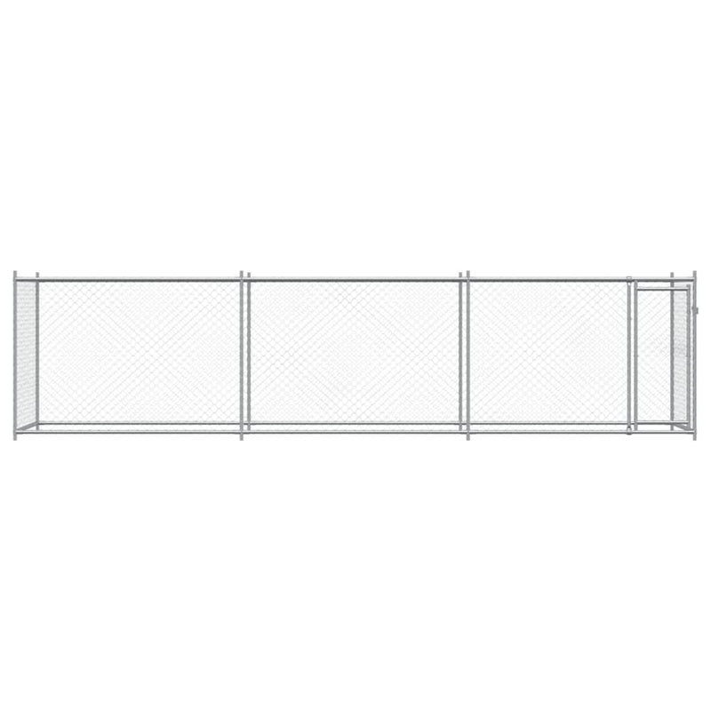 Dog Cage with Door Grey 6x2x1.5 m Galvanised Steel Payday Deals
