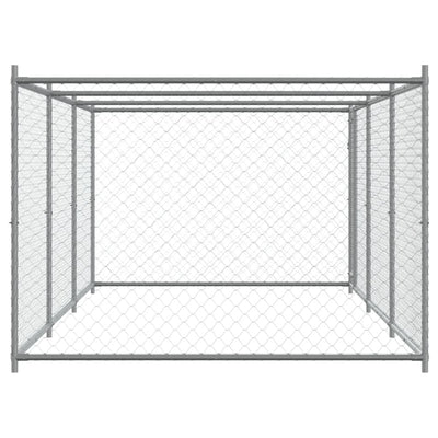 Dog Cage with Door Grey 6x2x1.5 m Galvanised Steel Payday Deals
