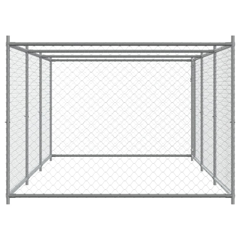 Dog Cage with Door Grey 6x2x1.5 m Galvanised Steel Payday Deals