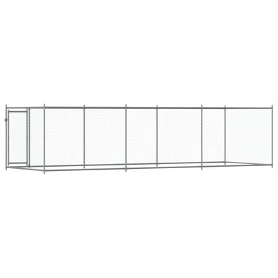 Dog Cage with Door Grey 6x2x1.5 m Galvanised Steel Payday Deals