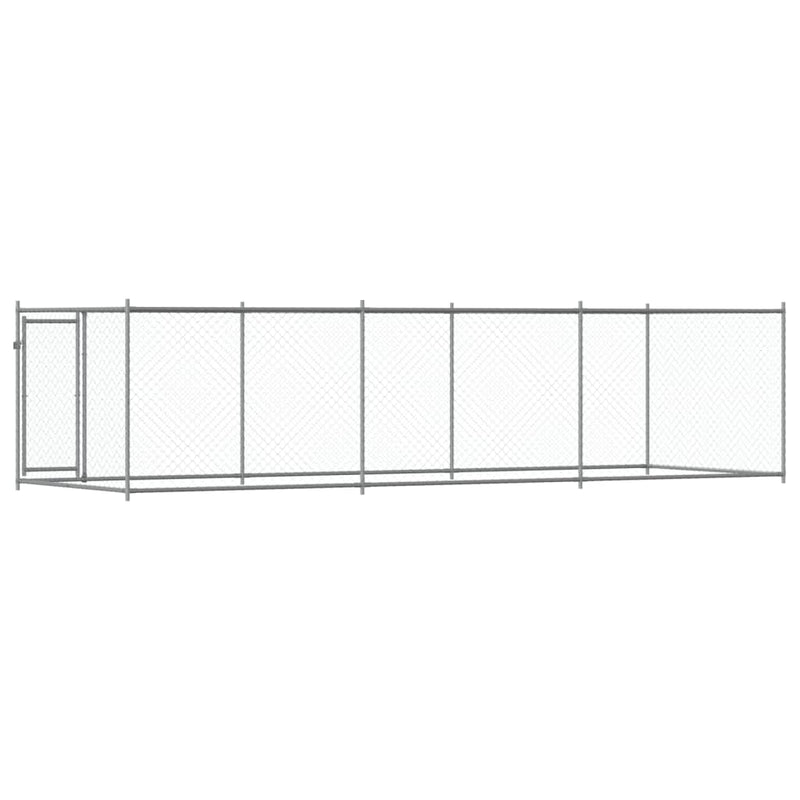 Dog Cage with Door Grey 6x2x1.5 m Galvanised Steel Payday Deals