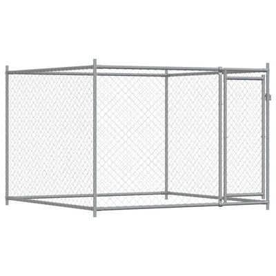Dog Cage with Door Grey 6x2x1.5 m Galvanised Steel Payday Deals