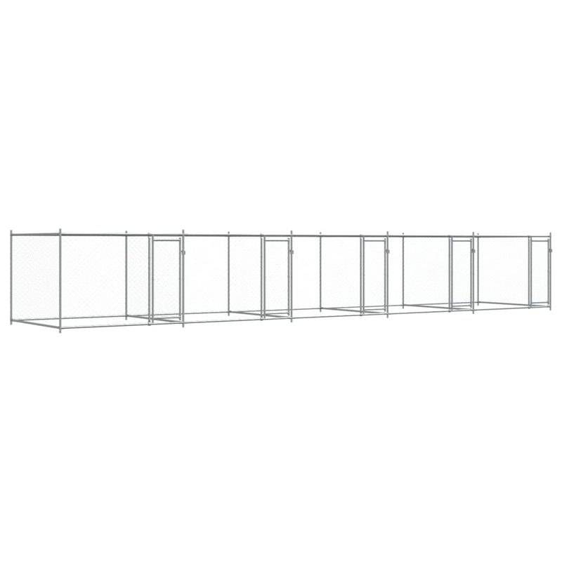 Dog Cage with Doors Grey 10x2x1.5 m Galvanised Steel Payday Deals