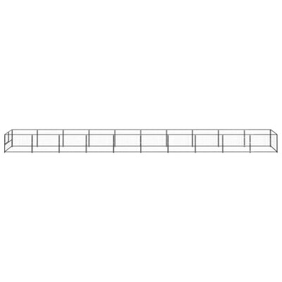 Dog Kennel Black 10 m² Steel Payday Deals