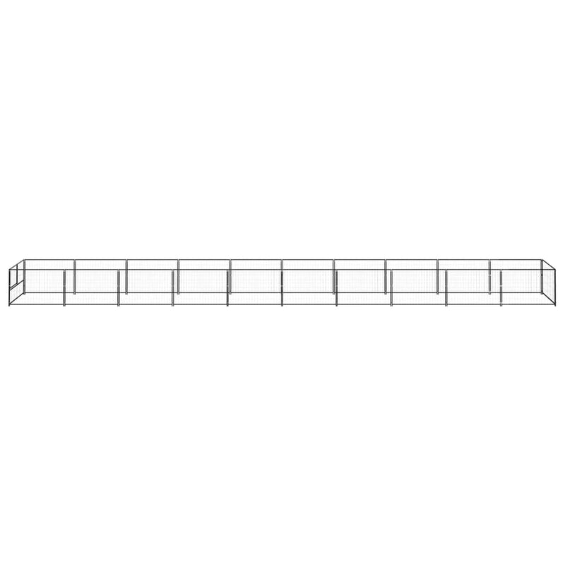 Dog Kennel Black 10 m² Steel Payday Deals