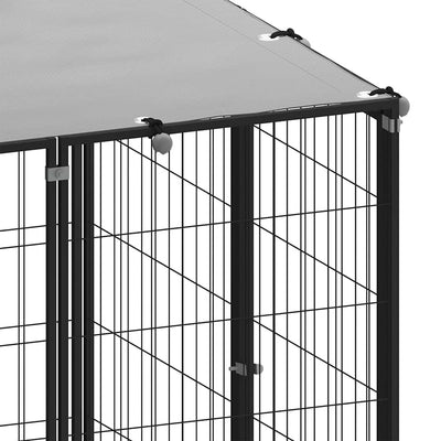 Dog Kennel Black 110x110x110 cm Steel Payday Deals