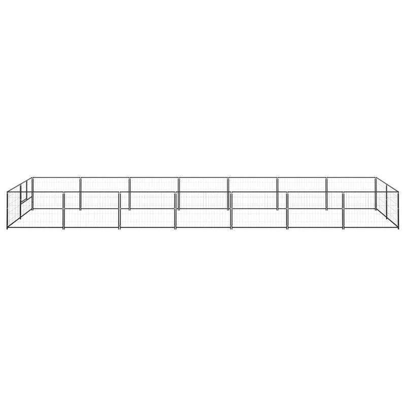 Dog Kennel Black 14 m² Steel Payday Deals