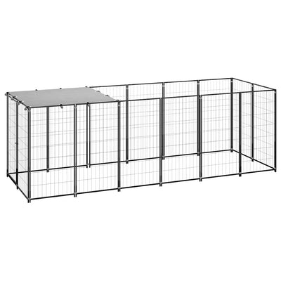 Dog Kennel Black 330x110x110 cm Steel Payday Deals