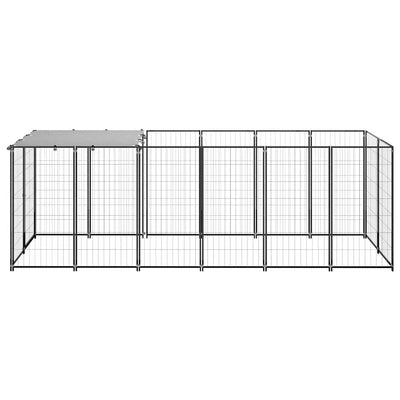 Dog Kennel Black 330x110x110 cm Steel Payday Deals