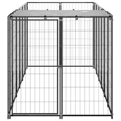 Dog Kennel Black 330x110x110 cm Steel Payday Deals