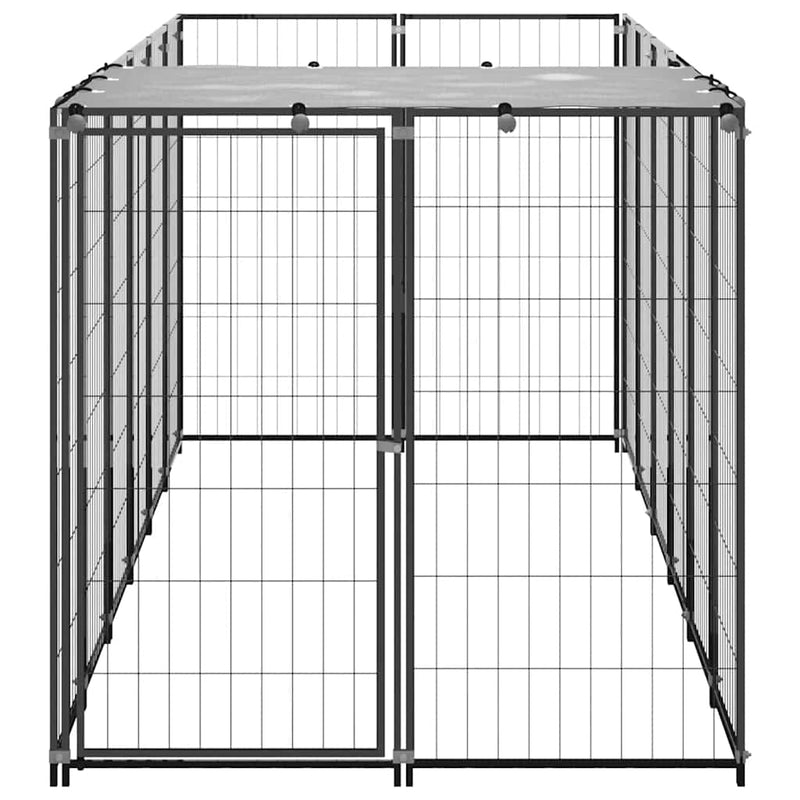 Dog Kennel Black 330x110x110 cm Steel Payday Deals