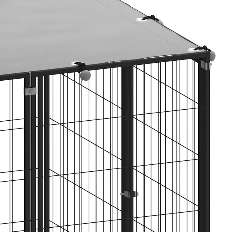 Dog Kennel Black 330x110x110 cm Steel Payday Deals
