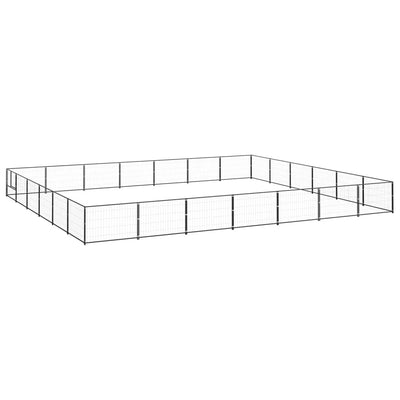 Dog Kennel Black 42 m² Steel Payday Deals