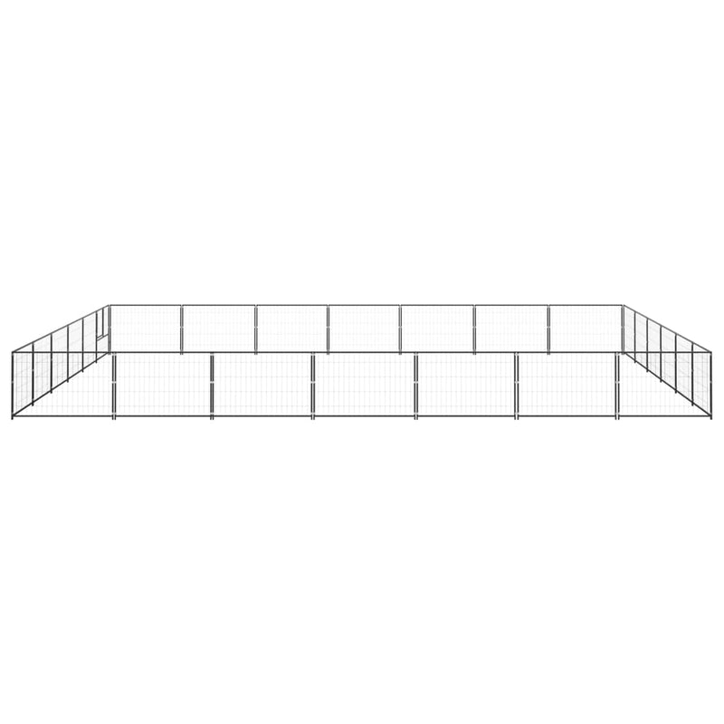 Dog Kennel Black 42 m² Steel Payday Deals