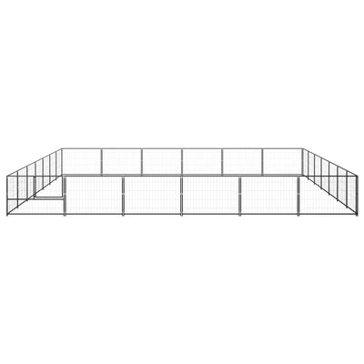 Dog Kennel Black 42 m² Steel Payday Deals