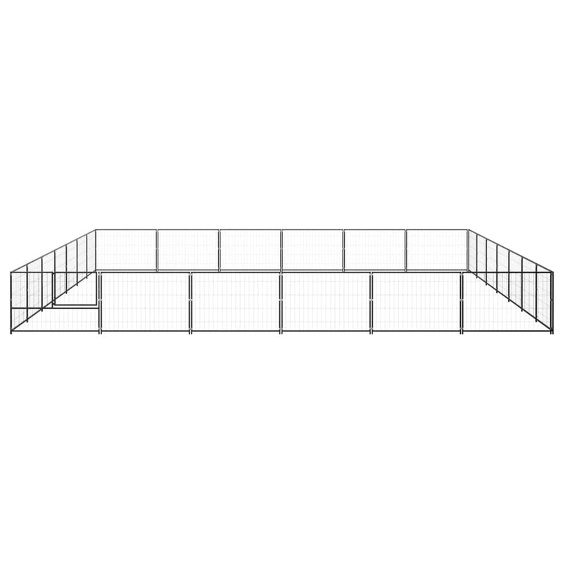 Dog Kennel Black 42 m² Steel Payday Deals
