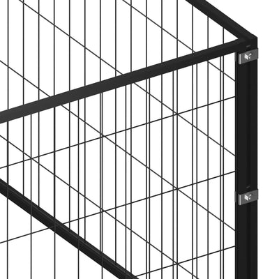 Dog Kennel Black 42 m² Steel Payday Deals