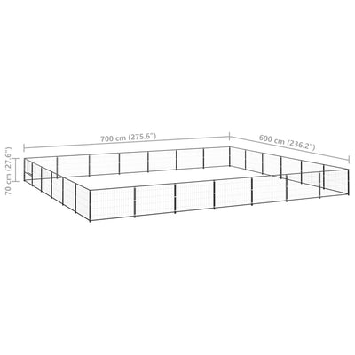 Dog Kennel Black 42 m² Steel Payday Deals