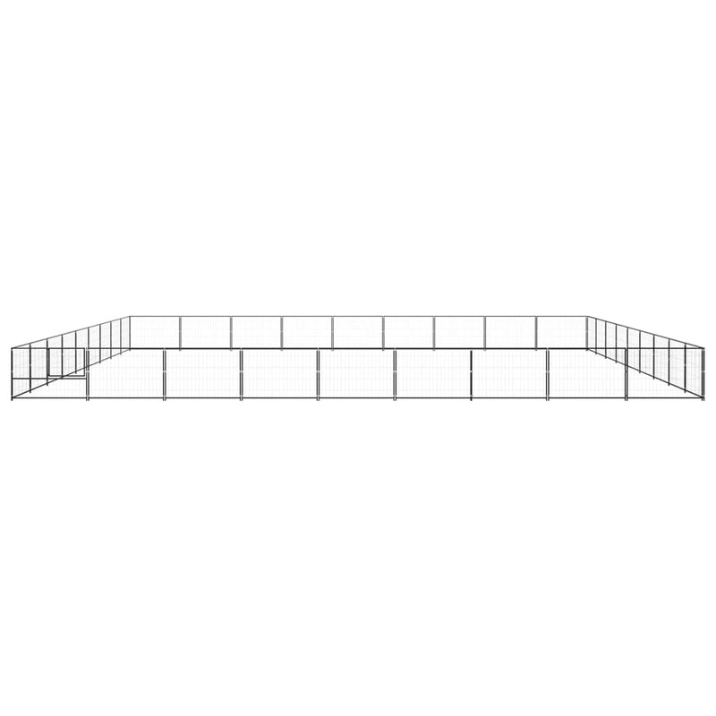 Dog Kennel Black 81 m² Steel Payday Deals