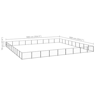 Dog Kennel Black 81 m² Steel Payday Deals
