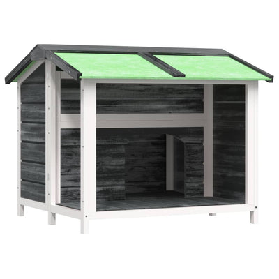 Dog Kennel Grey 96x87x80.5 cm Solid Wood Pine Payday Deals
