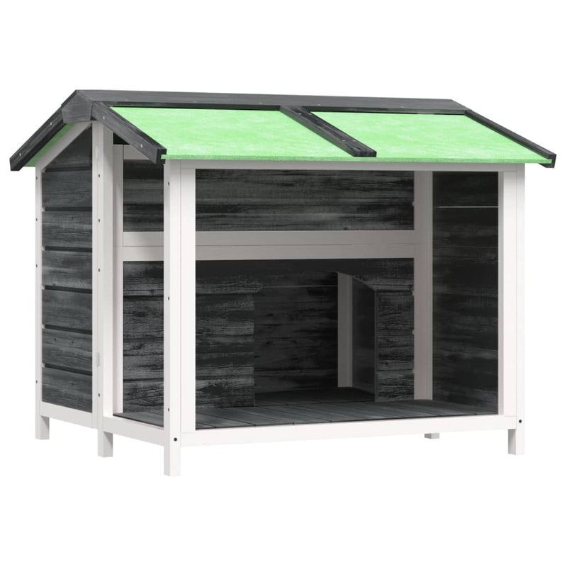 Dog Kennel Grey 96x87x80.5 cm Solid Wood Pine Payday Deals