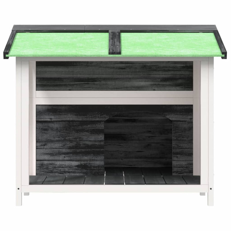 Dog Kennel Grey 96x87x80.5 cm Solid Wood Pine Payday Deals
