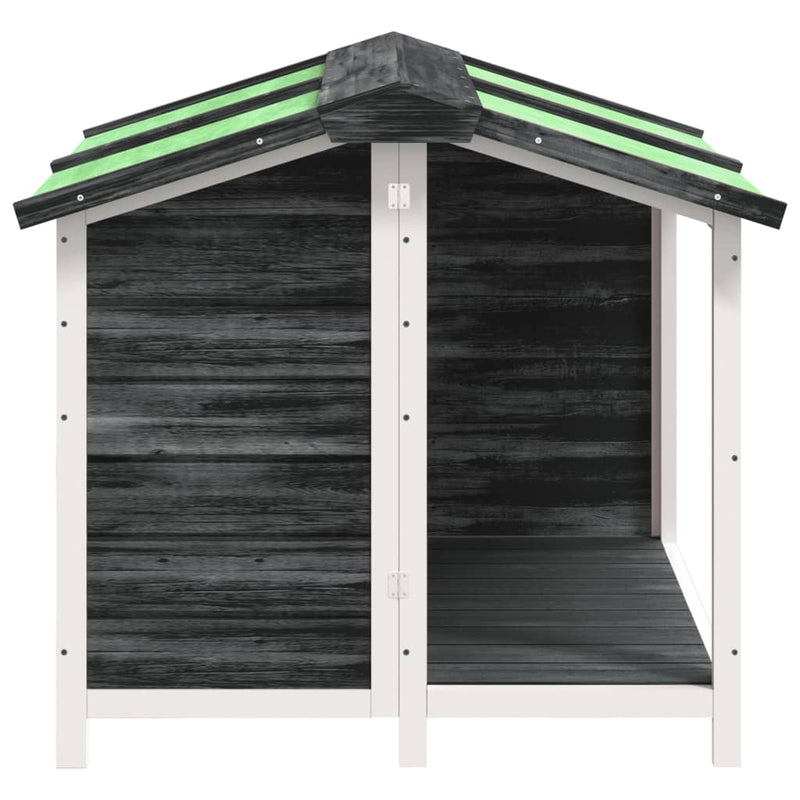 Dog Kennel Grey 96x87x80.5 cm Solid Wood Pine Payday Deals