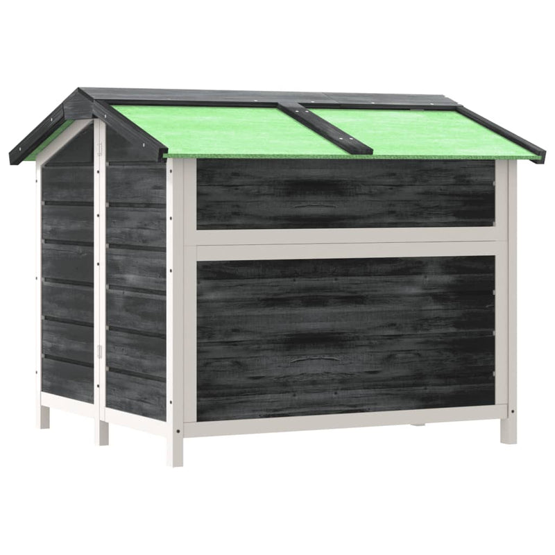 Dog Kennel Grey 96x87x80.5 cm Solid Wood Pine Payday Deals