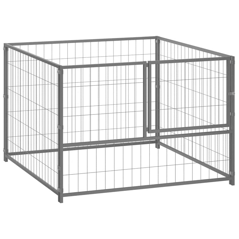 Dog Kennel Silver 100x100x70 cm Steel Payday Deals