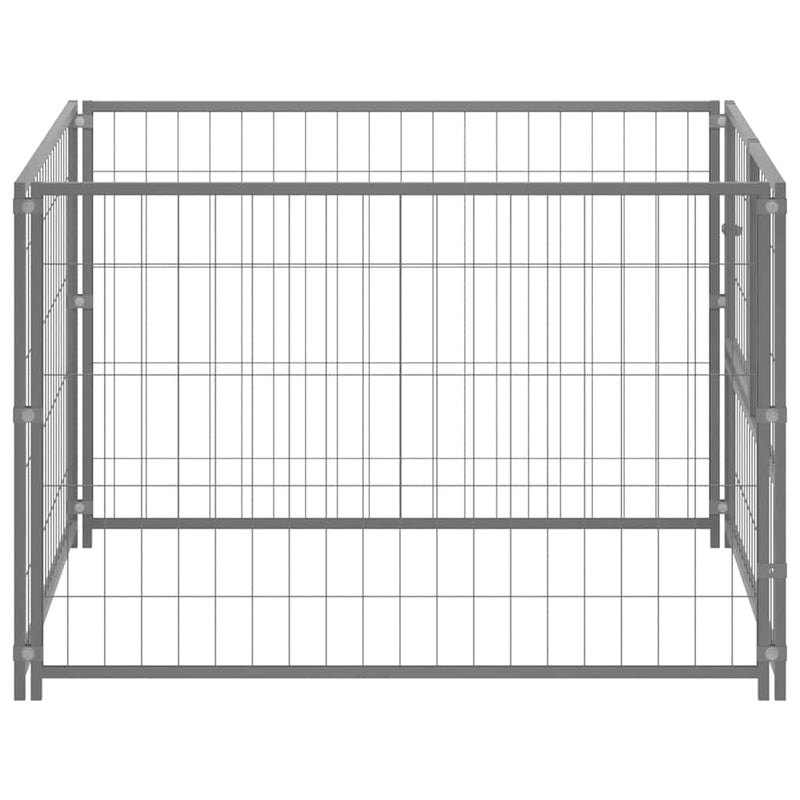 Dog Kennel Silver 100x100x70 cm Steel Payday Deals
