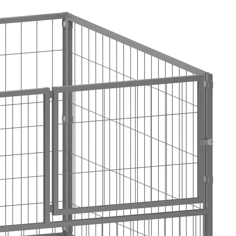 Dog Kennel Silver 100x100x70 cm Steel Payday Deals