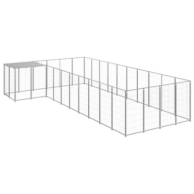 Dog Kennel Silver 13.31 m² Steel Payday Deals